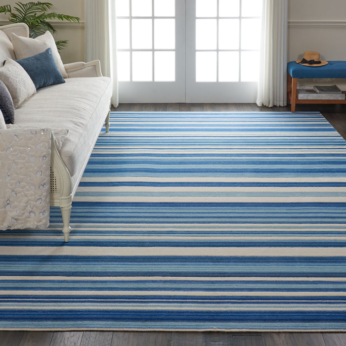 Butera Collection BB203 Blue and White 10'x13' Beach Area Rug