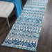 Nourison Kamala DS503 Blue and White 8' Runner Hallway Rug
