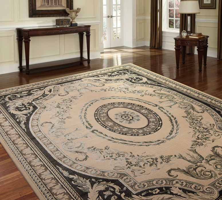 Michael Amini Platine MA200 White 5'x8'  Area Rug