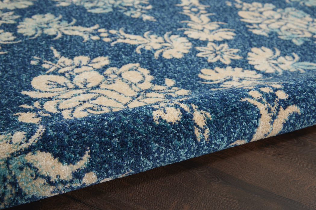 Nourison Tranquil TRA09 Navy Blue 4'x6' Vintage Area Rug