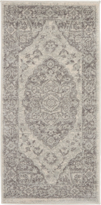 Nourison Tranquil 2'x4' Grey and White Vintage Small Rug