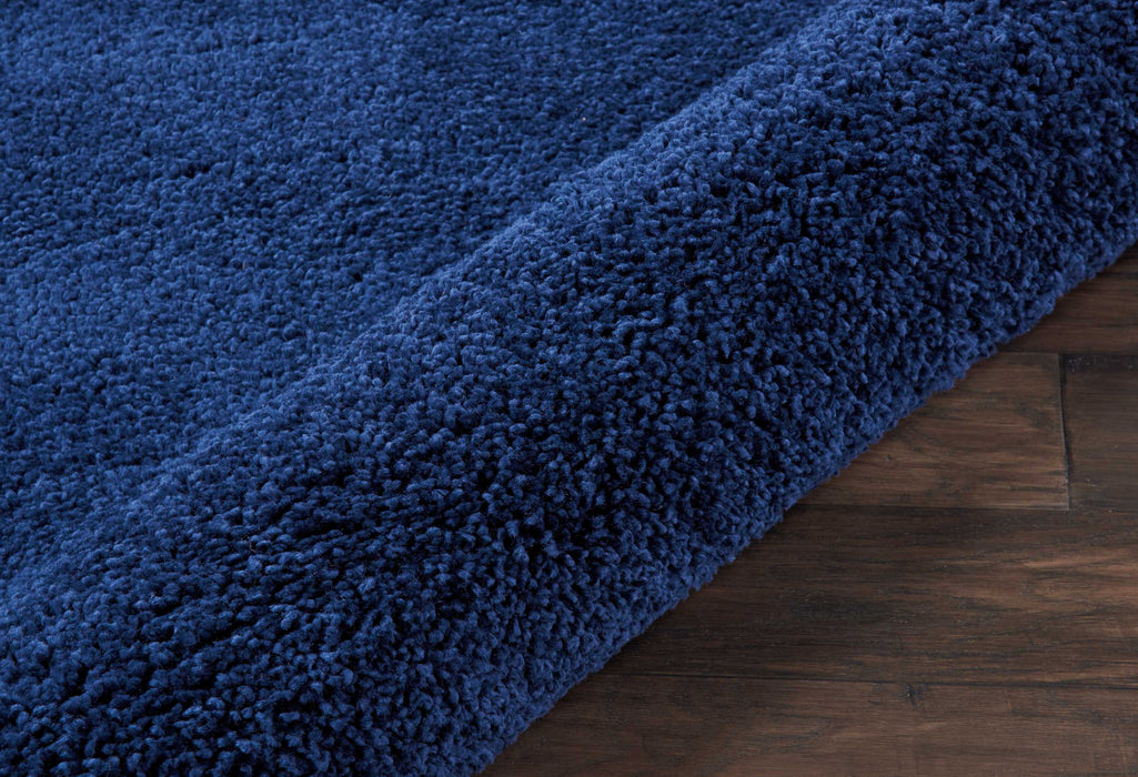 Nourison Malibu Shag MSG01 Dark Blue 7' Square   Rug