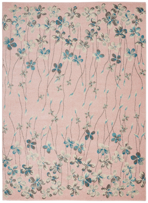 Nourison Tranquil TRA04 Pink 6'x9' Floral Area Rug