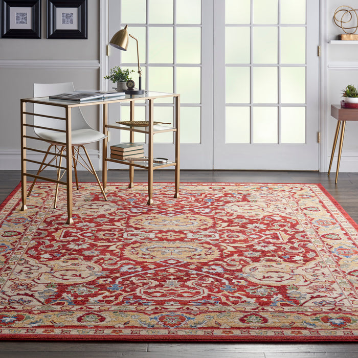 Nourison Majestic 9'x12' Red and Gold Persian Area Rug