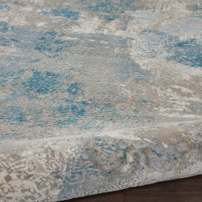 Nourison Karma KRM07 Taupe and Blue 4'x6' Vintage Area Rug