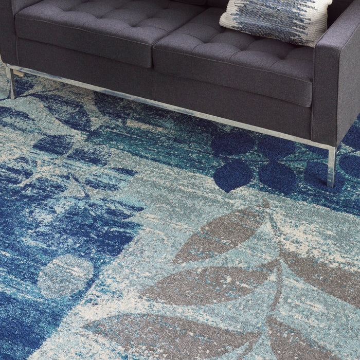 Nourison Tranquil TRA01 Navy Blue 9'x12' Oversized  Rug