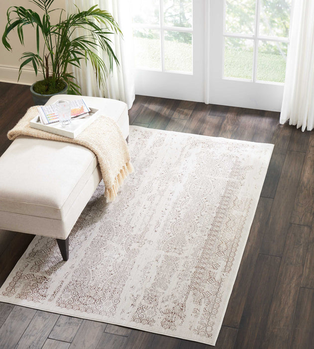 kathy ireland Home Silver Screen KI344 Ivory and Gold 4'x6'  Area Rug