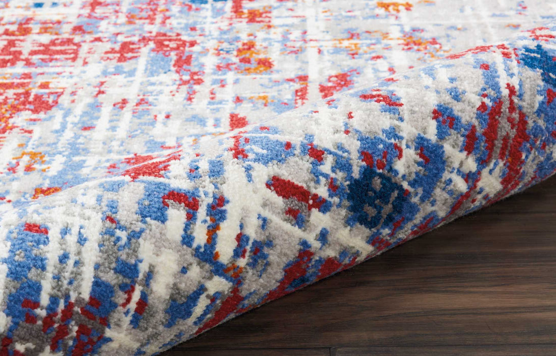 Nourison Twilight TWI25 Red and Blue 9'x12' Oversized Rug