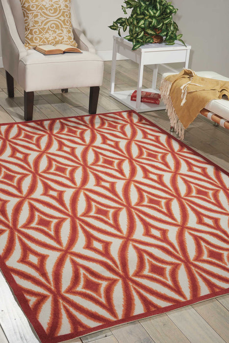 Waverly Sun N Shade SND19 Red 5'x8'  Area Rug