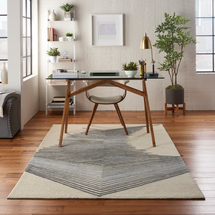 Nourison Symmetry SMM06 Ivory 5'x8' Area Rug