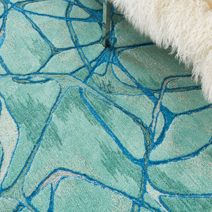Nourison Symmetry SMM05 Aqua 5'x8' Area Rug
