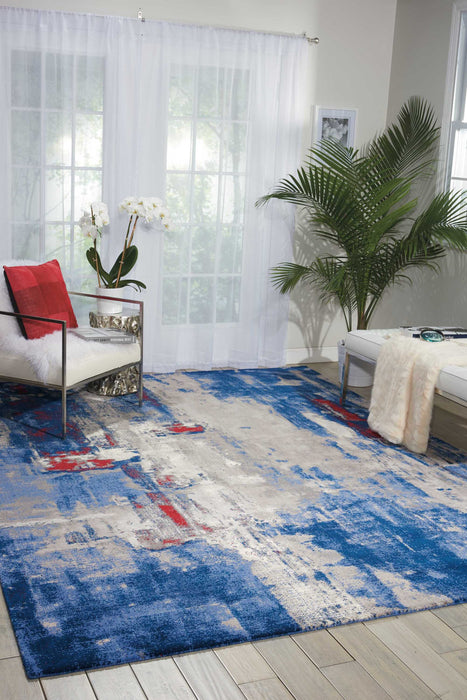 Nourison Twilight TWI20 Grey and Blue 12'x15' Oversized Rug