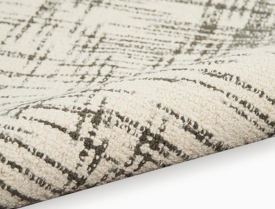 Calvin Klein Tucson CK820 White and Grey 9'x12'  Wool Rug