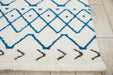 Nourison Kamala DS500 White and Blue 4'x6' Area Rug