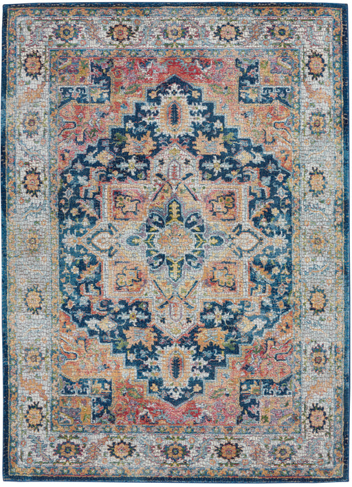 Nourison Ankara Global ANR11 Blue and Red Multicolor 4'x6' Persian Area Rug
