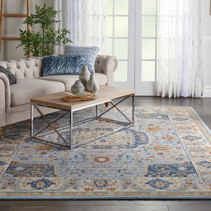 Nourison Majestic 9'x12' Light Blue Multicolor Persian Area Rug