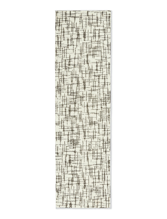 Calvin Klein Tucson CK820 White and Grey 8' Runner Wool Hallway Rug