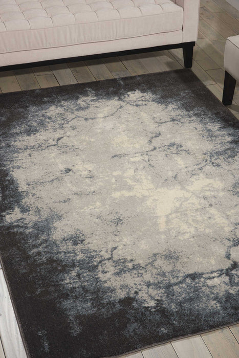 Nourison Maxell MAE01 Grey and White 8'x11' Oversized  Rug