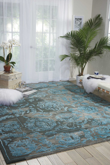 Nourison Opaline OPA12 Black and Blue 10'x14' Oversized Rug