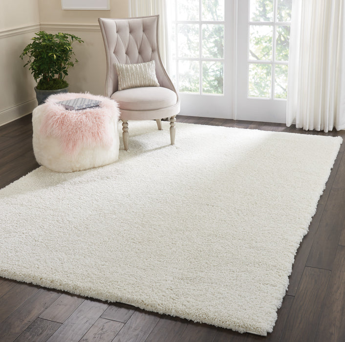Nourison Malibu Shag MSG01 White 7'x10' Large  Rug