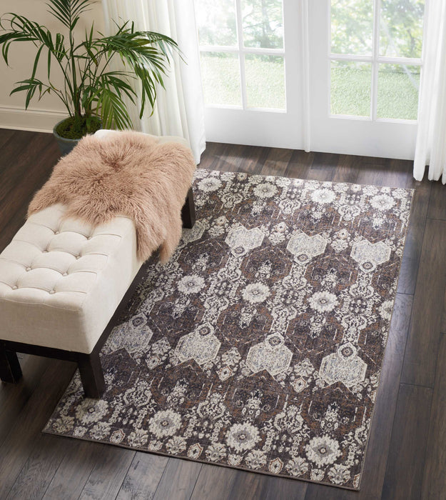 kathy ireland Home Silver Screen KI341 Charcoal and Silver 4'x6'  Area Rug