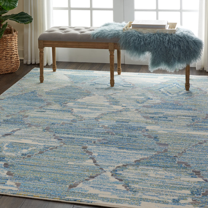 Butera Collection BB202 Blue and Sage Green 6'x8' Beach Area Rug
