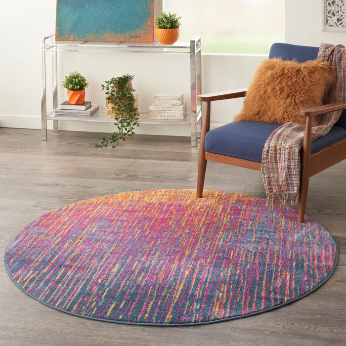Nourison Passion PSN09 Multicolor 4' Round Colorful Area Rug
