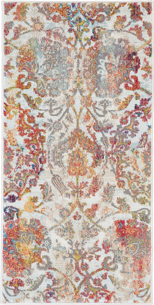 Nourison Ankara Global ANR06 White and Orange French Country Area Rug