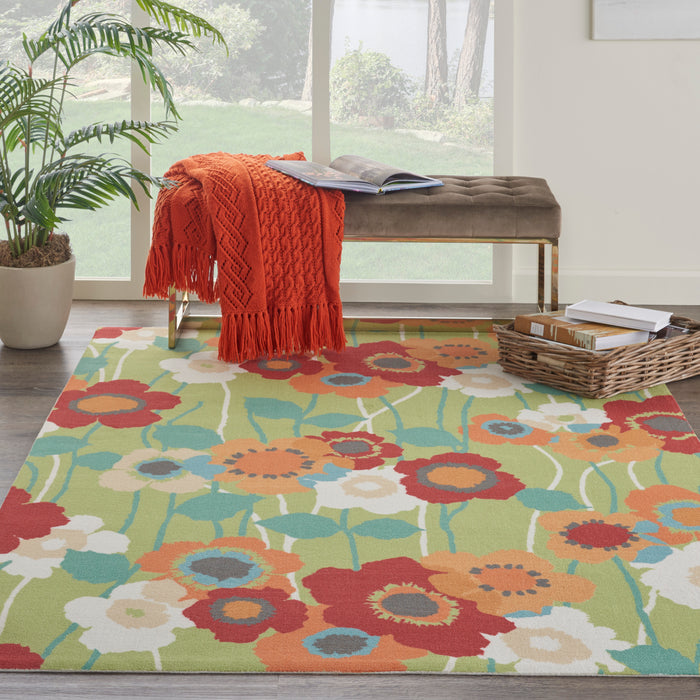 Waverly Sun N Shade SND27 Green 5'x8'  Area Rug
