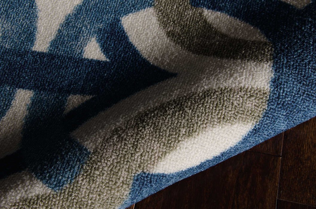 Waverly Sun N Shade SND30 Blue 5'x8'  Area Rug