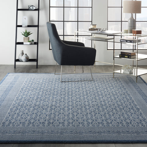Nourison Palermo 7' x 10' Blue and Grey Distressed Bohemian Area Rug