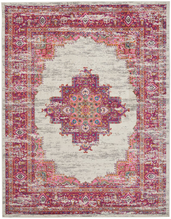 Nourison Passion PSN03 Pink and White 8'x10' Large  Rug
