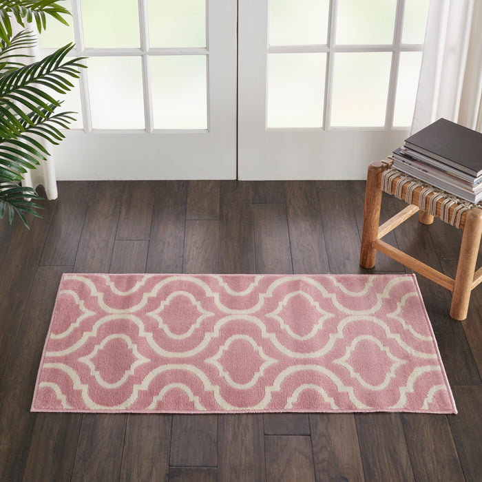 Nourison Jubilant 2' x 4' Small Pink Trellis Area Rug
