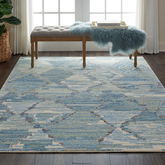 Butera Collection BB202 Blue and Sage Green 6'x8' Beach Area Rug