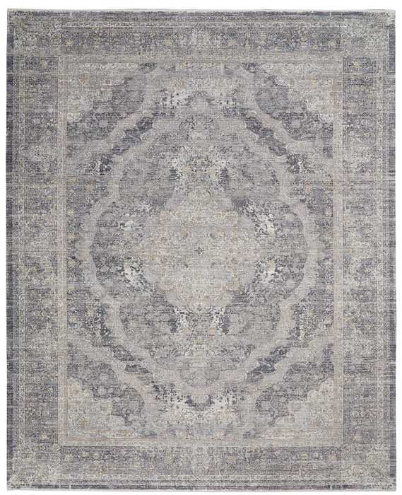Nourison Starry Nights 8' x 10' Charcoal and Cream Vintage Area Rug