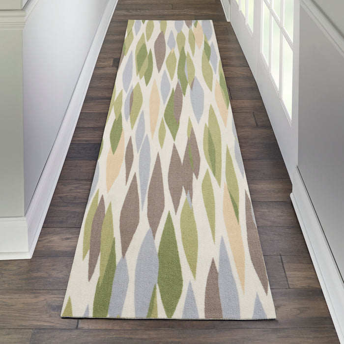 Nourison Sun N Shade SND01 Purple 8' Runner  Hallway Rug