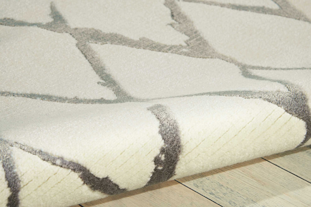 Nourison Twilight TWI15 Silver and White 12'x15' Oversized Rug