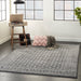 Nourison Palermo 3' x 5' Charcoal Grey and Silver Distressed Bohemian Area Rug