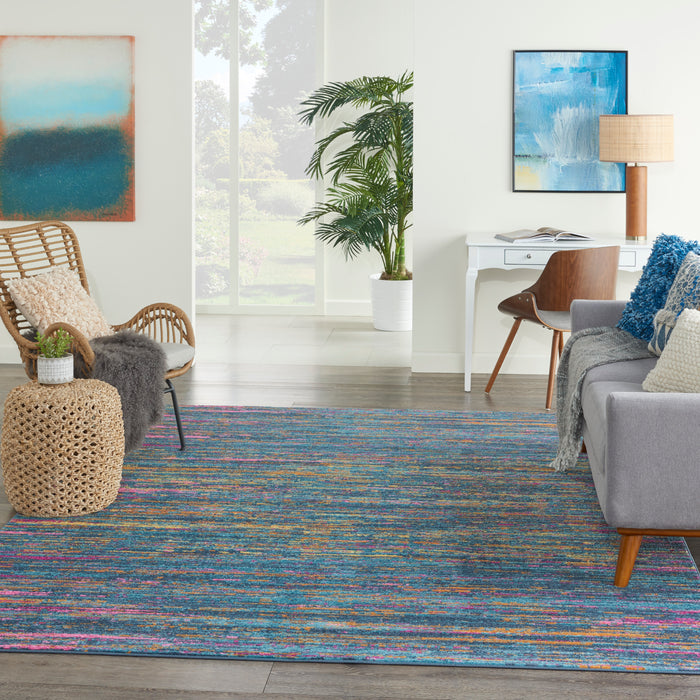 Nourison Passion 7'x10' Blue Multicolor   Area Rug
