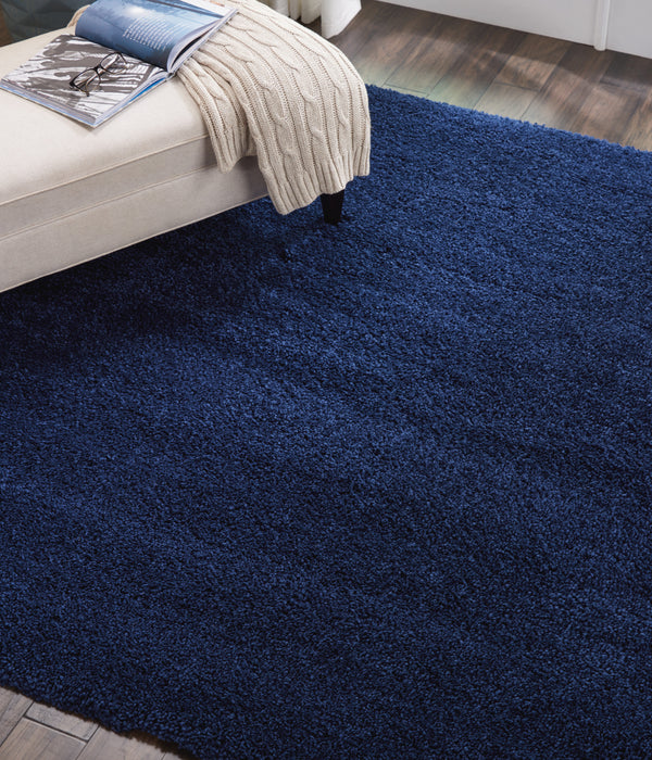 Nourison Malibu Shag MSG01 Dark Blue 7' Square   Rug