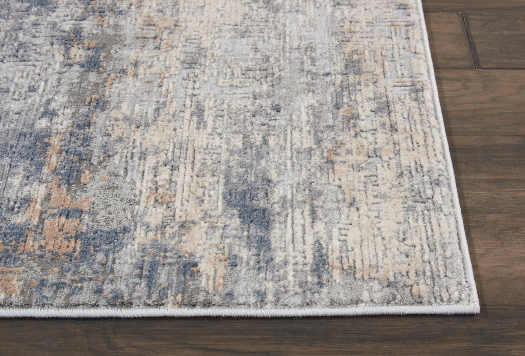 Nourison Rustic Textures RUS01 Grey and Beige 8' Runner Hallway Rug