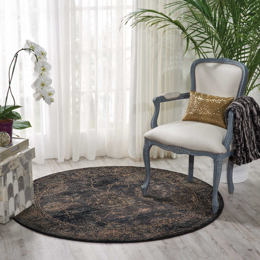 Nourison 2020 NR202 Charcoal 5' Round Area Rug