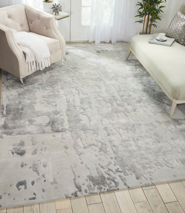 Nourison Prismatic 8'x10' Silver Grey Abstract Area Rug
