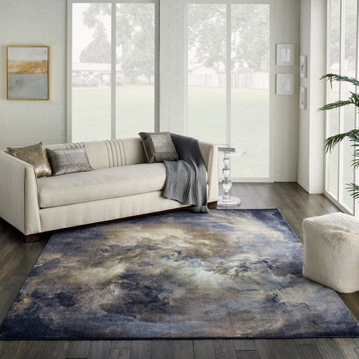 Nourison Le Reve LER07 Brown and Grey 8'x10' Large Storm Clouds Rug