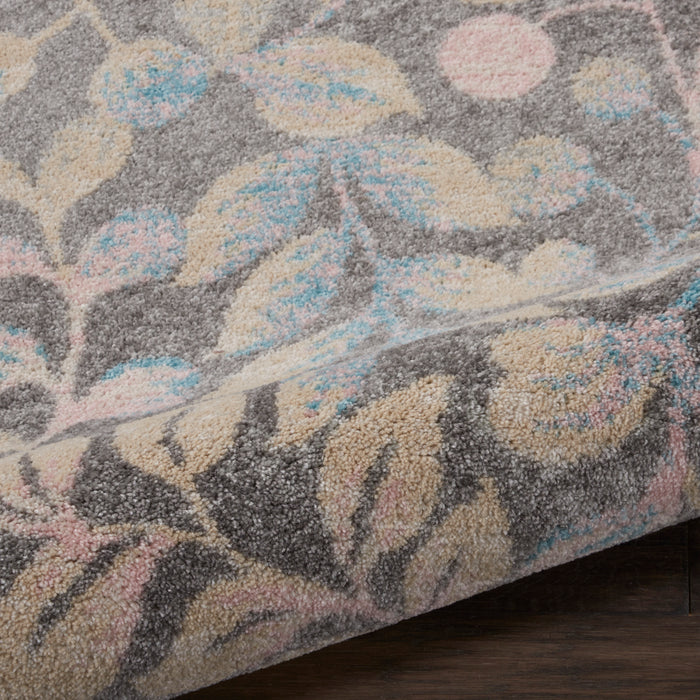 Nourison Tranquil 2'x4' Beige and Grey Botanical Small Rug