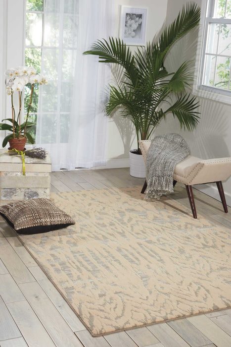 Nourison Nepal NEP10 Grey and White 5'x8'  Area Rug