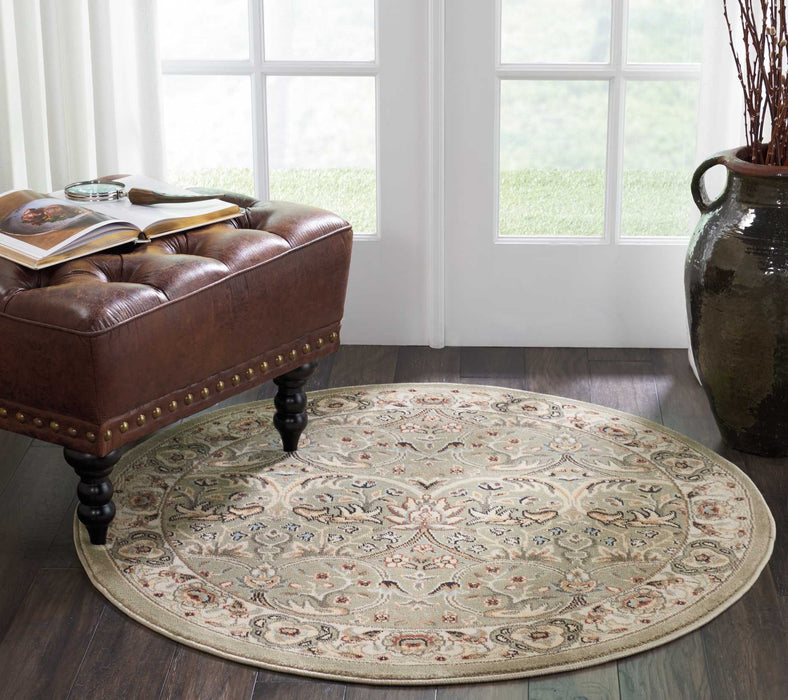 Nourison Walden WAL03 Light Green 4' Round  Area Rug