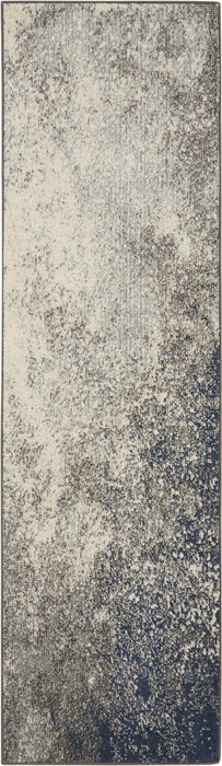 Nourison Passion 8' Runner Charcoal and Ivory    Area Rug