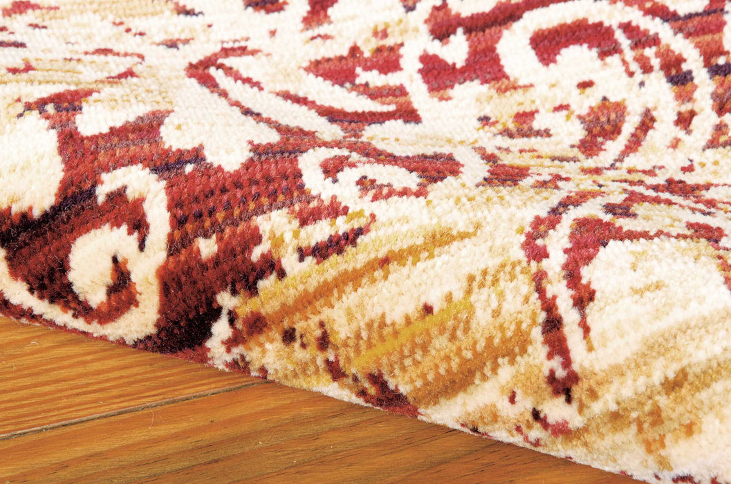 Nourison Rhapsody RH005 Yellow and Red 5'x8' Area Rug