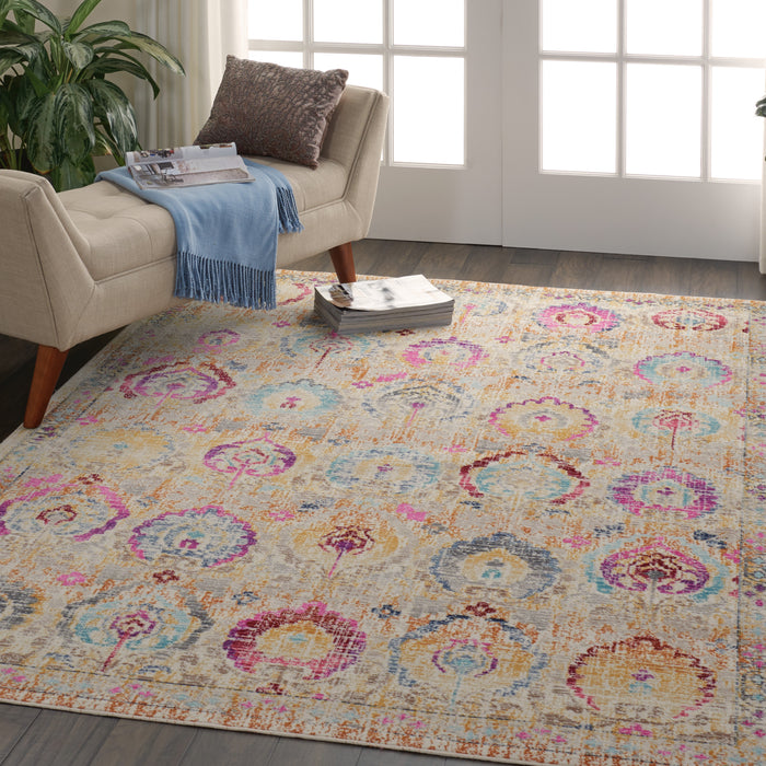 Nourison Vintage Kashan VKA04 Ivory Multicolor 4'x6' Persian Area Rug